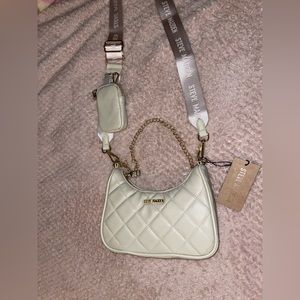 Steve Madden small blue Btamela Crossbody Bag (white)